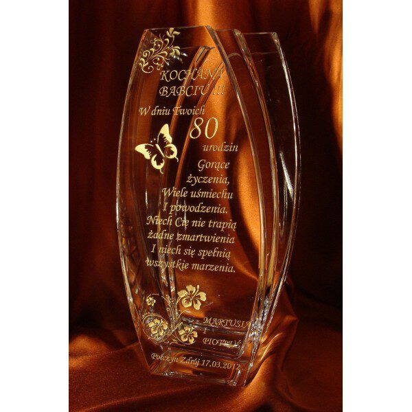 Engraved vase gift for anniversary, birthday, name day Z2D